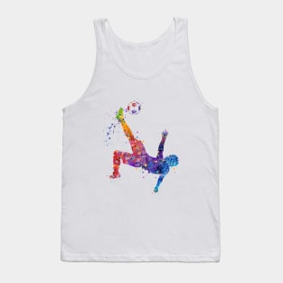 Soccer Boy Player Colorful Watercolor Sport Gift Tank Top